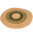 Set de table rond en jute beige et vert 37cm