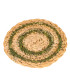 Set of 4 green and beige jute coasters Ø10cm