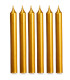 Set of 6 Long Candles gold - 20cm