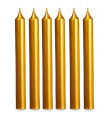 Set de 6 bougies pour chandelier dorées longues 2x2x15cm
