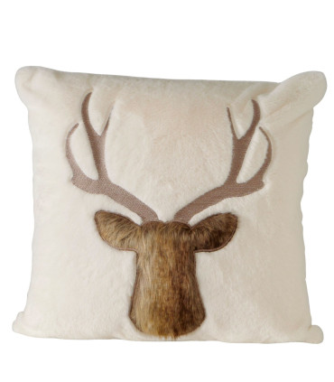Coussin carré cerf 44x43x16cm