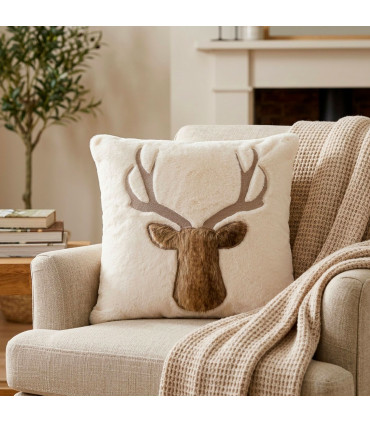 Coussin carré cerf 44x43x16cm