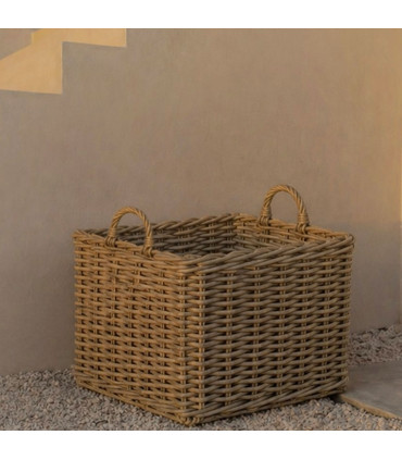 Set de 2 grands paniers carrés tressés 43x45cm