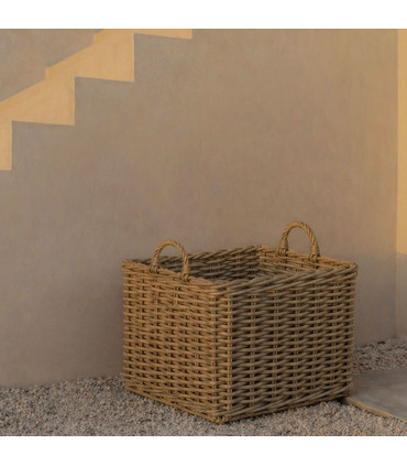 Set de 2 grands paniers carrés tressés 43x45cm