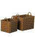 Set de 2 grands paniers carrés tressés 43x45cm
