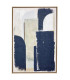 Tableau abstrait blanc, bleu, beige 60x90cm