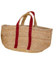 Shopping bag jute red 40x35x30cm