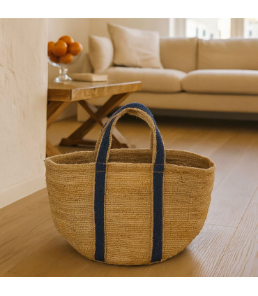 Shopping bag jute blue 40x35x30cm