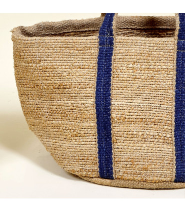 Shopping bag jute blue 40x35x30cm