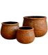 Set de 3 cache-pots ronds en fibre de verre effet terre cuite 48x48x33cm