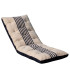 Thick garden chair cushion beige and blue 50x120cm
