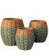 Set de 3 paniers tressés en rotin synthétique pour extérieur 55x55x47cm
