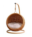 Panier suspendu pour chat en rotin synthétique tressé 45x60x75cm