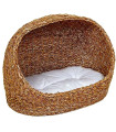 Panier pour chat en jacinthe d'eau tressé 46x35x36cm