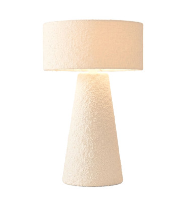 Lampe à poser en tissu chenille blanc 35x35x50cm