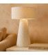 Lampe à poser en tissu chenille blanc 35x35x50cm