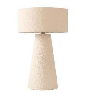 Lampe à poser en tissu chenille blanc 35x35x50cm