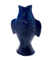 Vase poisson en céramique bleu 19x9.5x26cm