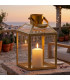 Gold metal lantern 12.5x11x22.5cm
