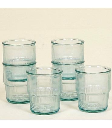 Set de 6 verres à eau en verre strié 26.5cl