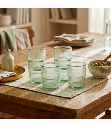 Set de 6 verres à eau en verre strié 26.5cl
