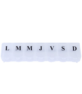 7 days Pill Organizer transparent plastic 16.5x4x3cm