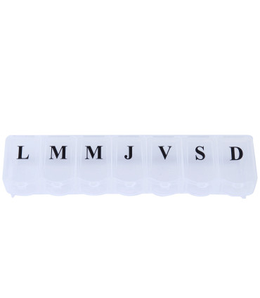 7 days Pill Organizer transparent plastic 16.5x4x3cm