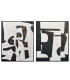 Set de 2 cadres décoratifs abstraits noir et blanc 70x90cm