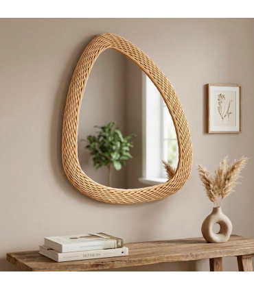 Wall Mirror rattan 50x70cm