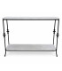 Console classique en métal noir et marbre blanc 160x35x78cm