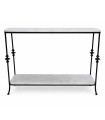 Console Table classical black metal and white marble 160x35x78cm