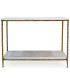 Console classique en métal doré et marbre blanc 160x35x76cm