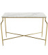 Console classique en métal doré et marbre blanc 109x35x76cm
