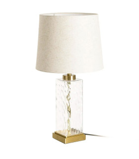 Lampe à poser métal doré et verre 33x33x60.5cm