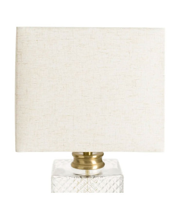 Lampe à poser métal doré et verre 28x28x47cm