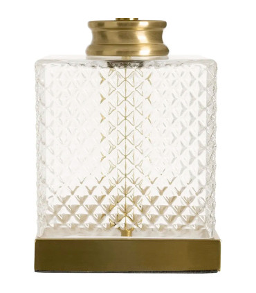 Lampe à poser métal doré et verre 28x28x47cm