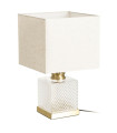 Lampe à poser métal doré et verre 28x28x47cm