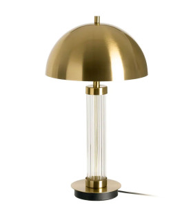 Lampe à poser métal doré et verre 30x30x53.5cm