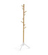 Porte-manteau sur pied blanc et bois 40x40x175cm