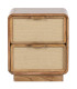Table de chevet bois de mangue et jute 2 tiroirs 40x30x45cm