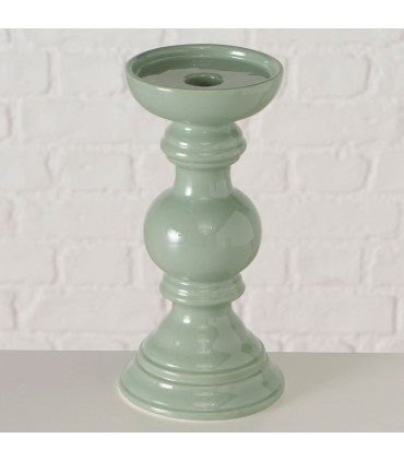 Candle Holder green ceramic 10x10x20cm