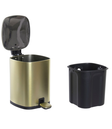 Poubelle salle de bain métal doré mat 3L