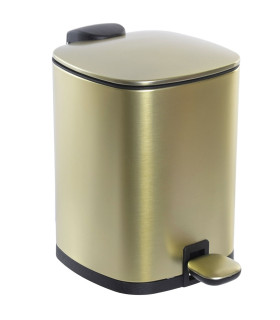 Poubelle salle de bain métal doré mat 3L