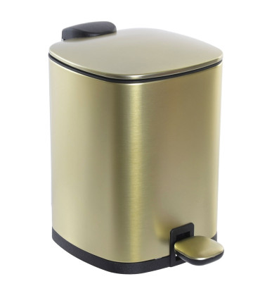 Poubelle salle de bain métal doré mat 3L