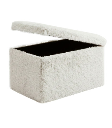 Banquette coffre de rangement beige 76x38x38cm
