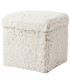 Pouf coffre de rangement moumoute beige 38x38x38cm