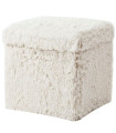 Beige Tissue pouff 38x38x38cm