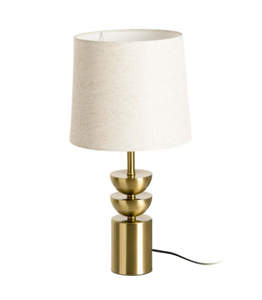 Lampe à poser métal doré abat-jour beige 25x25x49cm