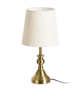 Lampe à poser métal doré abat-jour beige 20x20x38.5cm