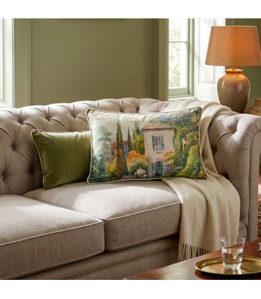 Decorative mustard yellow cushion linen and cotton 30x50cm